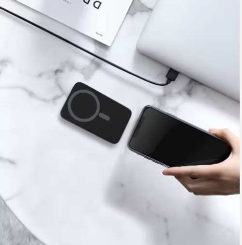 10000mAh Magnetic Power Bank for iPhone 12–17 Series, Works Best with MagSafe Case or No Case, Portable Wireless Charger