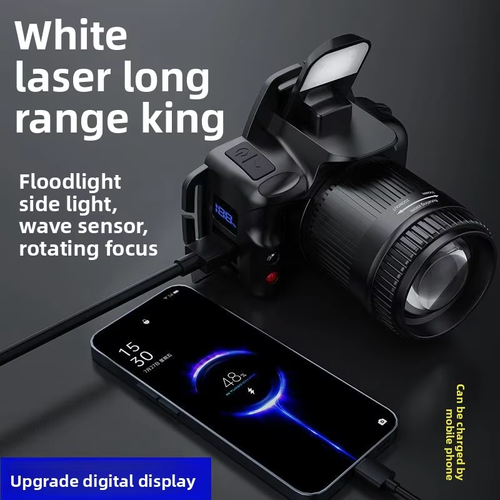 Camera Headlamp Work Flashlight LED Multi Functional with Digital Display Gesture Sensor COB Red Light for Outdoor Camping Hot