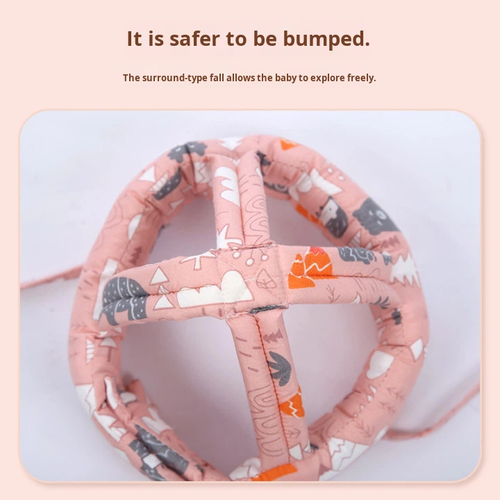 Baby Bamboo Anti-Collision Anti-Fall Protective Hat Pink Safe Breathable Washable All-Season Use