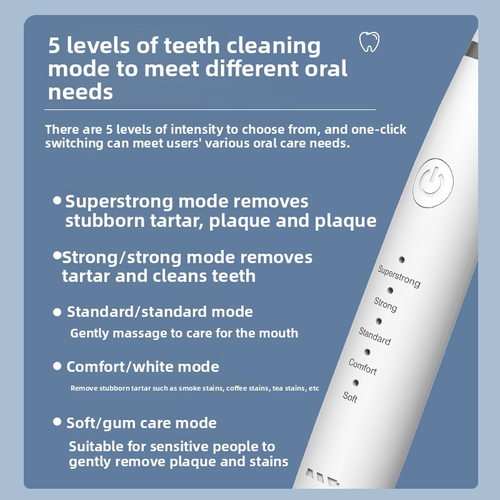 Electric Ultrasonic Teeth Cleaner Rechargeable Toothbrush Dental Calculus Remover Dental Picks for Teeth Cleaning Black
