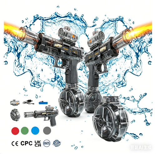 Led Light Flashing Automatic Electric Water Guns for Kids High Quality Summer Outdoor Long Range Continuous Shooting Squirt Guns