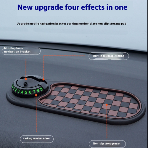Car Dashboard Anti-Slip Mat Non-Slip Navigation & Phone Holder Plastic Storage Pad for Auto Interior Temporary Parking Card