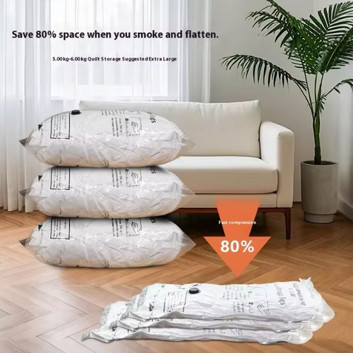 Heavy Duty Clothing Vacuum Storage Bags 80% Space Saver for Bedding Wardrobe Organization Travel Use