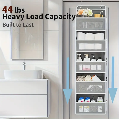 Over-the-Door Hanging Storage Box 4-Tier Fabric Organizer with Large Pockets Ideal for Bedroom Bathroom Pantry Organization Home Spacesaving Solution Compact Functional Sturdy Lightweight Organizer Container Shelf