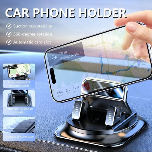 Flexible In-Car Dashboard Navigation 360° Rotate Car Bracket with Insert Fix Mode Adjustable Mobile Phone Holder