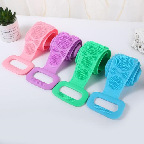 Reusable Shower Back Scraper Cleaning Brush Shower Feet Cleaner Wash Mat Multifunction Sucker Wall Mat Rub Foot Arms Body Bath  Four Per Set Blue Purple Green Pink