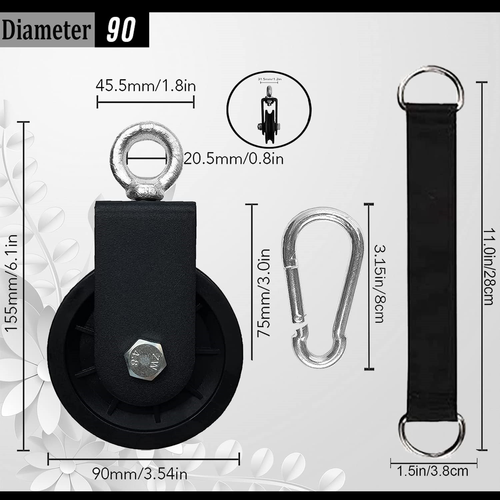 Steel Cable Pulley System 360 Rotation Traction Wheel Anti-Slip Strong Bearing Gym Cable