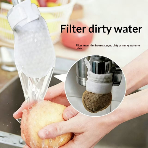 One Time Use Faucet Filter Cotton Bag 400pcs Reduces Rust Sediment and Chlorine Taste Works with Hot and Cold Water Anti Splash
