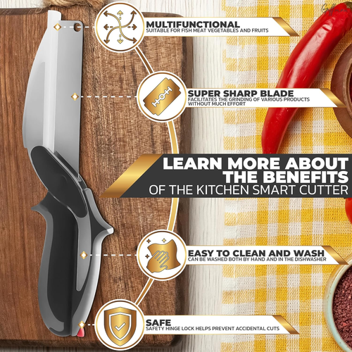 New Arrival Kitchen Food Cutter Multipurpose Stainless Steel Scissors Vegetable Slicer and Fruit Cutter Kitchen Knife