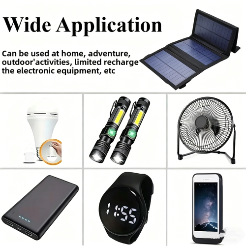 20W Black Camouflage Solar Panel Outdoor Emergency Portable Power Bank Folding Design for Mobile Phone Mountain Climbing Camping
