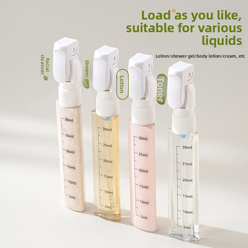4 in 1 Pump Dispenser Portable Plastic Leak-Proof Refillable Travel-sized Toiletry Container Bottles White