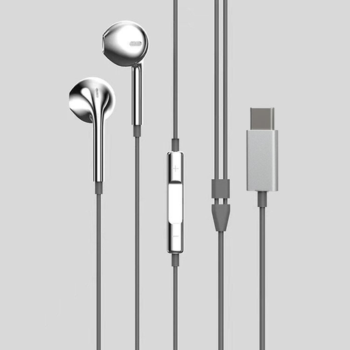 New Silver Plated Earphones with Semi in Ear Heavy Bass and Microphone for Music Phone Calls Sports Wired Earphones