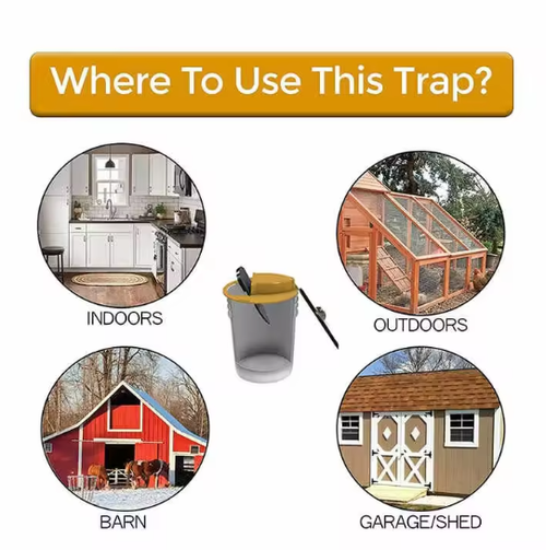 2 Pack Mouse Rat Trap Bucket,5 Gallon Mouses Rat Traps Indoor for Home,Reusable Bucket Lid Rat Traps Indoor Outdoor,Mouse Catching Tool 5 Gallon Buckets is NOT Included
