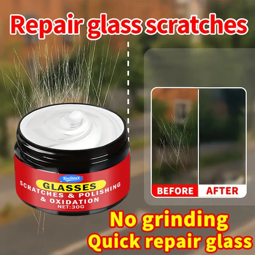 Glass Scratches Repair Paste Professional Polish Refinishing Agent Restores Clarity for Car Windows Mirrors Bathroom Glass Two Per Set