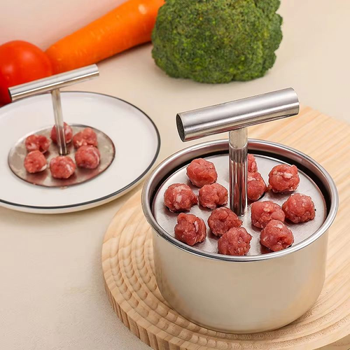12-Hole Stainless Steel Meatball Maker Kitchen Extruded Meatball Shaper Mold Tool Two Per Set
