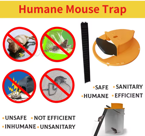 2 Pack Mouse Rat Trap Bucket,5 Gallon Mouses Rat Traps Indoor for Home,Reusable Bucket Lid Rat Traps Indoor Outdoor,Mouse Catching Tool 5 Gallon Buckets is NOT Included