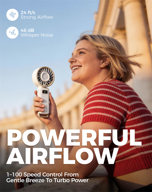 Electric Handheld Cooling Hand Holding Small Rechargeable Portable Pocket High Speed Turbo Fan