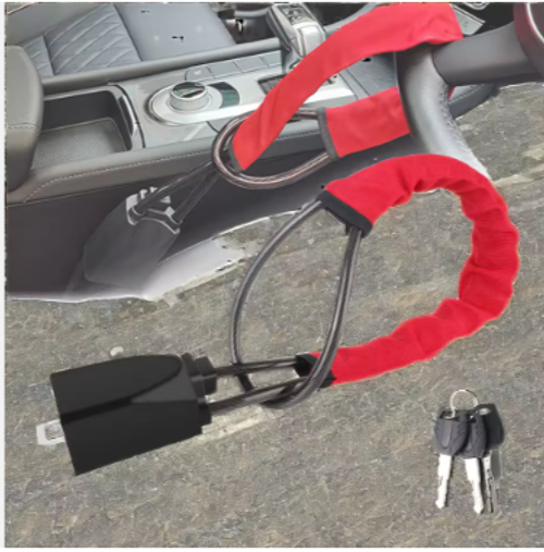 New Universal Thickened Steel Cable Anti-Theft Car Lock Steering Lock Seat Belt Wheel Lock for Cars