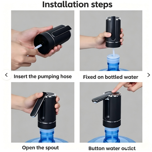 Foldable Hot & Cold Water Bottle Dispenser 3 Switch Automatic Electric Battery Powered USB Charging Portable Convenient Use