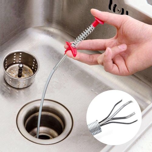 160cm Spring Pipe Dredging Tools, Drain Snake, Drain Cleaner Sticks Clog Remover Cleaning Household for KitchenBending Sink Tool