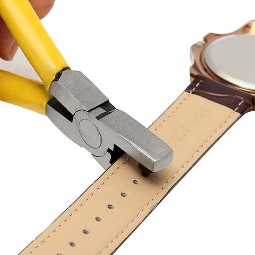 Mini Belt Hole Punch Pliers & Leather Punch Tool , Spring-Loaded, for Watch Straps, Bags & DIY