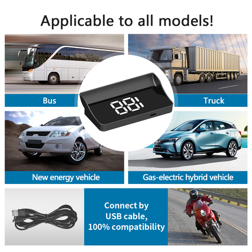 Latest Windshield Speedometer GPS Head-Up Display Projector with LCD Universal Car Accessories with Type-C Input