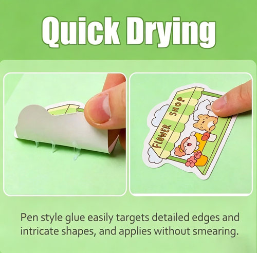 Glue Pen-Shaped Solid Glue Stick for Kids Quick-Drying Craft Adhesive Pen for School DIY Scrapbooking Creative Art Tools