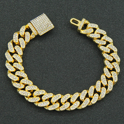 New Cuban Link  Bangle Bracelet For Men Women Fashion Silver and Gold plated Bracelet Jewelry 8 Inch