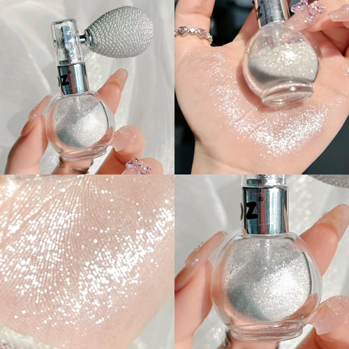 Bling Vegan Highlighter High Quality 3D Glitter Powder Long-Lasting Waterproof Shiny Face and Body Highlighter Spray Two Per Set Gold And Silver