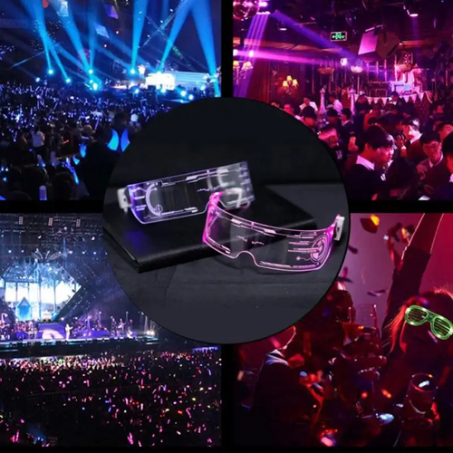 Colorful Led Luminous Glasses Electronic Visor Glasses Light up Glasses Prop for Festival Bar Party Performance Gifts