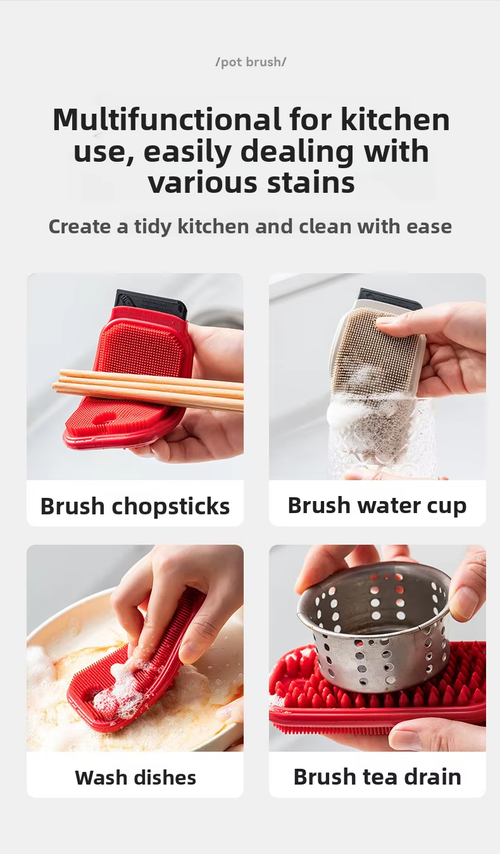 Multifunctional Silicone Fruit Vegetable Cleaning Brush All-in-One Wash Scrape