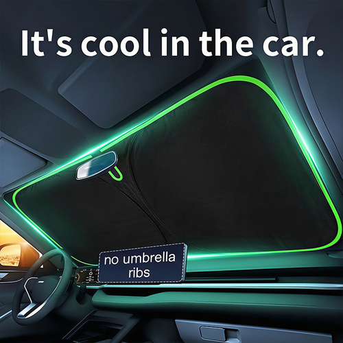 Universal Front Windshield Sunshade for Car Sunscreen Heat Insulation Sun Curtain Interior Sun Visor Titanium Silver  Two Per Set