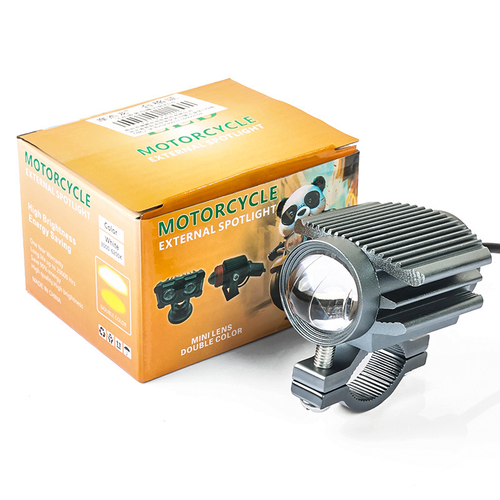 Super Focused Led Motorcycle Front Headlights 12v 24v 5000 Lumen Glass Cover Mini Driving Light Motorcycle Led Silver