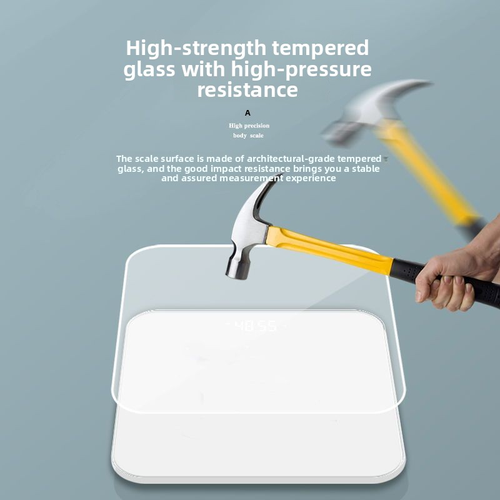 White Portable Smart LCD Electronic Scale High Accuracy Tempered Glass Personal Use Household Weight