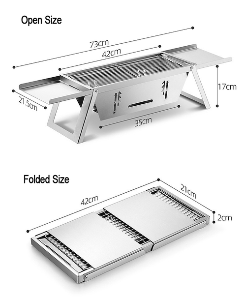Thick Stainless Steel Folding BBQ Grill, Portable Home Meat Roasting Rack, Durable and Easy to Use, Perfect for Grilling Outdoor Cooking