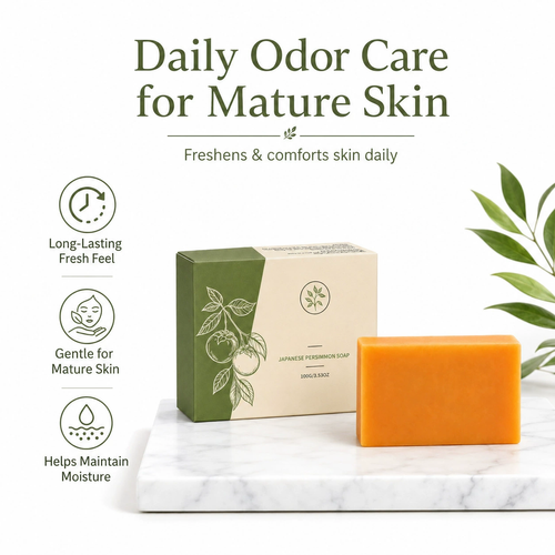 Persimmon Soap Gently Cleanses the Body and Skin, Moisturizes and Hydrates, Leaves a Natural Fresh Scent