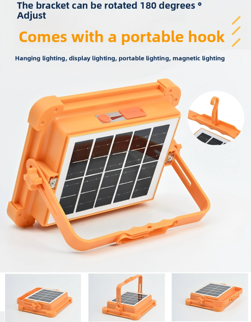 Portable Emergency Lighting, Rechargeable High-power Floodlight, Outdoor Tent Camping Handheld Lamp, Solar Camping Lamp