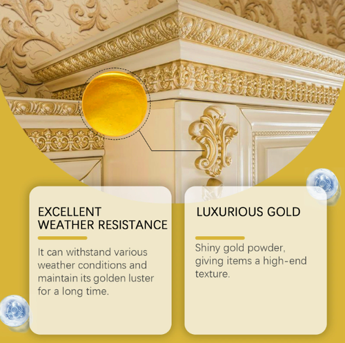 Jakehoe Weather-Resistant Water-Based Gold Paint – Durable Metallic Gold Finish for Outdoor Roman Columns and Gold Leaf Effects