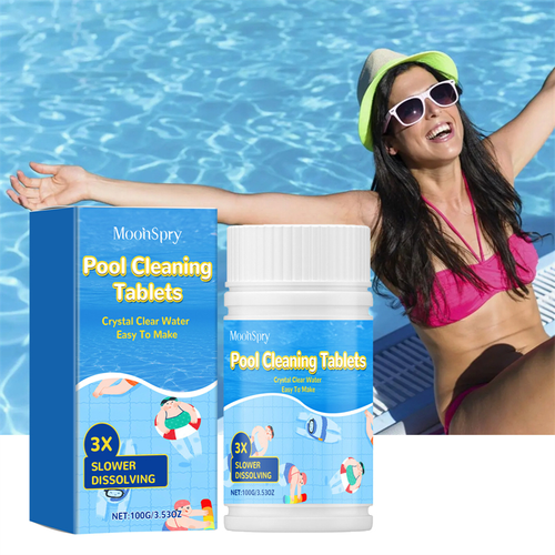 Multi-purpose Effervescent Cleaning Tablets for Pools: Clarifies Water, Eliminates Odors, and Removes Stains