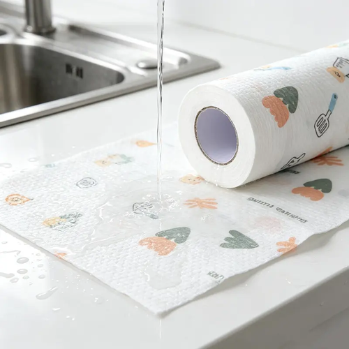 100Pcs Per Roll Reusable Cleaning Lazy Rags, Washable Kitchen Dish Towels & Multi-Purpose Wiping Cloths (Four Per Set)