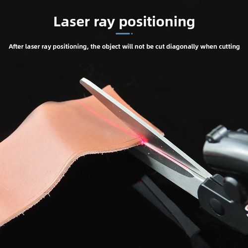 Professional Laser Guided Scissors Stainless Steel Precision Cutting Fast Scissor Shear Cut Straight Infrared Laser Scissor