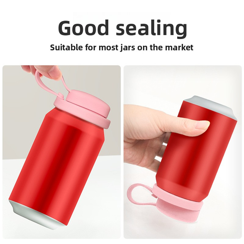 Reusable Silicone Soda Can Lids with Soft Straw Leakproof Beverage Can Covers Dustproof Silicone Juice Drinks Can Cap