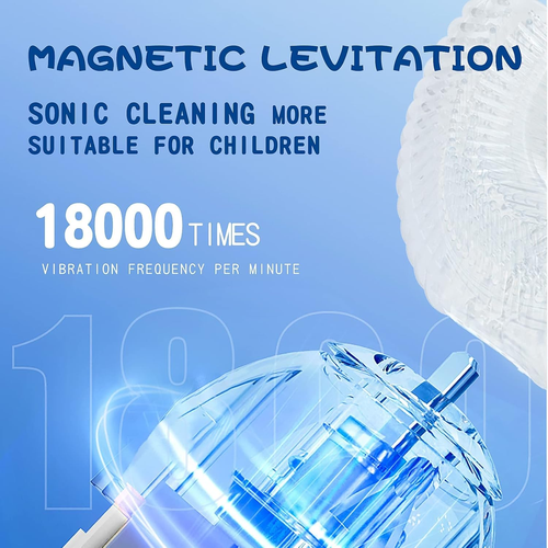 Kids Cartoon U-Shaped Electric Toothbrush Ultrasonic Vibration Magnetic Levitation Motor Quiet Design for Children