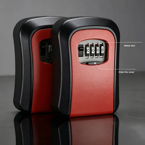 Wall Mount Key Lock Box - 4 Digit Combination Lockbox for Keys Safe Security Storage Resettable Code Lockbox for Outdoor Home Office Garage Two Per Set