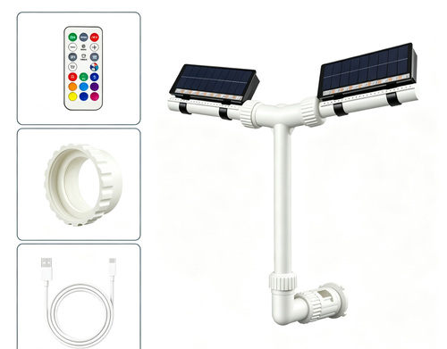 Pool Fountain for Above and In-Ground Pools, Adjustable Angle Dual Spray Waterfall Dual Sprinkler Fountain