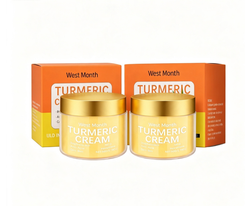 Natural Turmeric Facial Cream Mild Plant Extract Brightening Moisturizing Anti-Acne Even Tone Soft Skin Daily Facial Care Cream Two Per Set