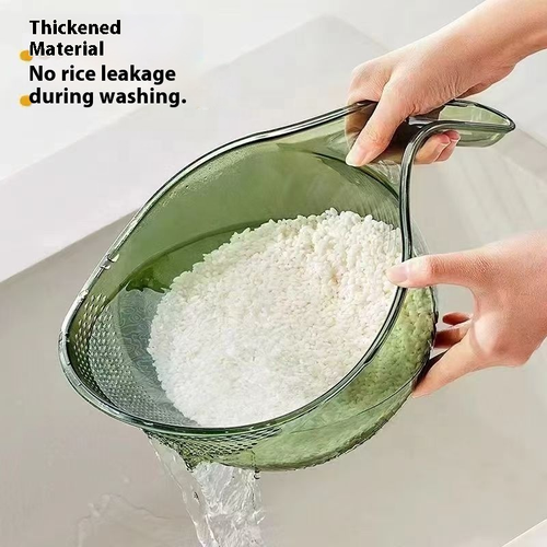 Multifunctional Kitchen Artifact Rice Washing Sieve Fruit & Vegetable Basin with Handle for Household Use Colanders & Strainers