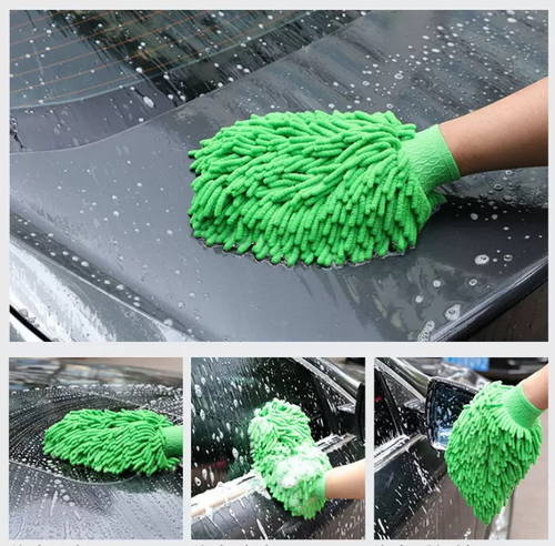 Double Sided Chenille Car Wash Mitt Scratch Free Microfiber Coral Velvet Cleaning Glove  95g