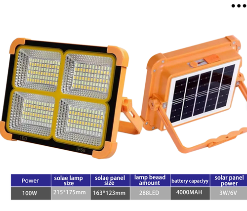 Portable Emergency Lighting, Rechargeable High-power Floodlight, Outdoor Tent Camping Handheld Lamp, Solar Camping Lamp