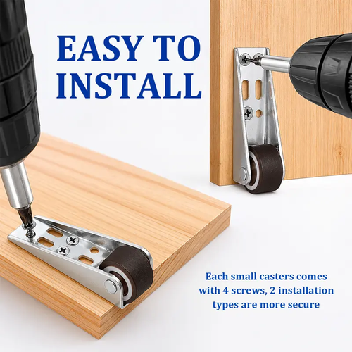 Vertical Track Roller Wheel, Heavy Duty 110LBS Sliding Door Bottom Guide, Anti-Wobble Door Stop, Nylon Wheel & Aluminum Bracket, Smooth Quiet Sliding, Easy to Install Replacement Parts for Barn Door, Interior Door, Wardrobe, Cabinet, Closet Organizer 20 Per Set